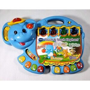 VTech Touch & Teach Elephant Learning Toy–Interactive Talking ABC Number-Working